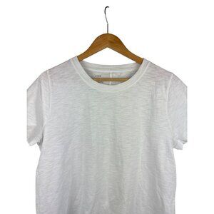 J.Crew White Girlfriend Tee Size L 100% Cotton New With Tags Made In Philippines